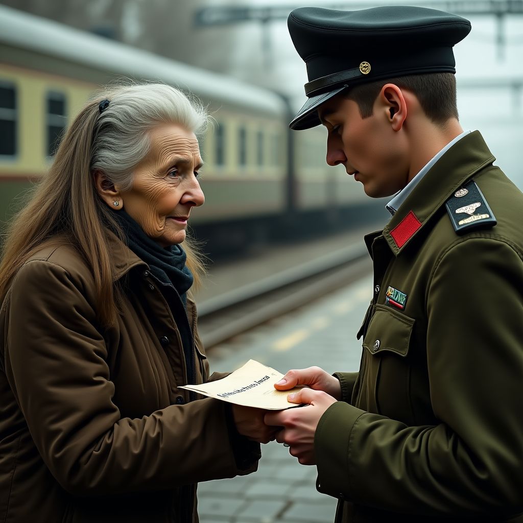 Пожилая женщина вручила солдату конверт… и всё в комнате замерло