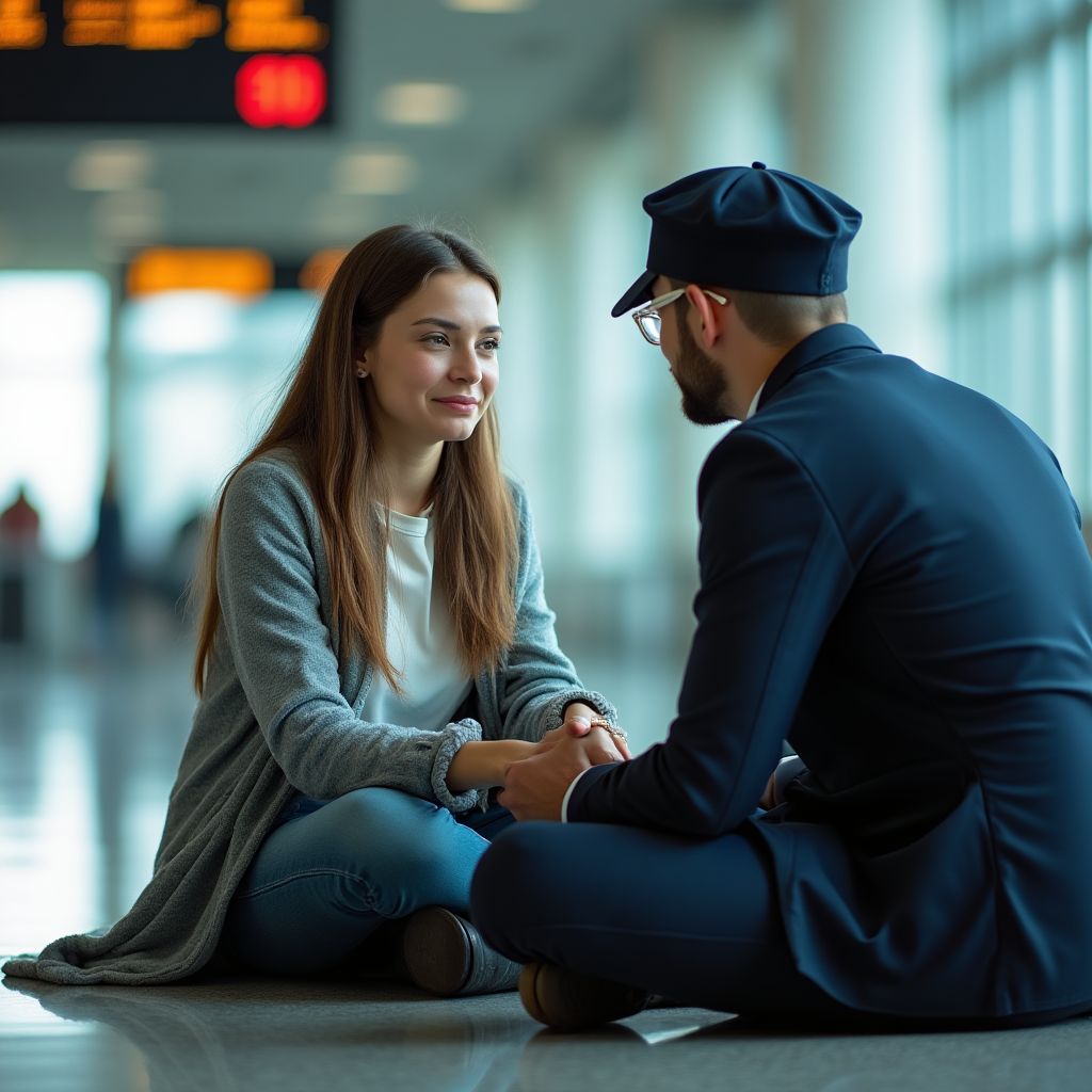 Плачущая девушка в аэропорту узнала жуткую правду… и всё замерло