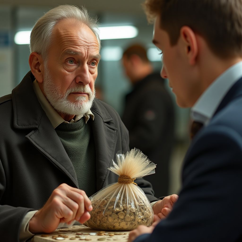 Он смеялся над стариком с мешком монет… пока не увидел это